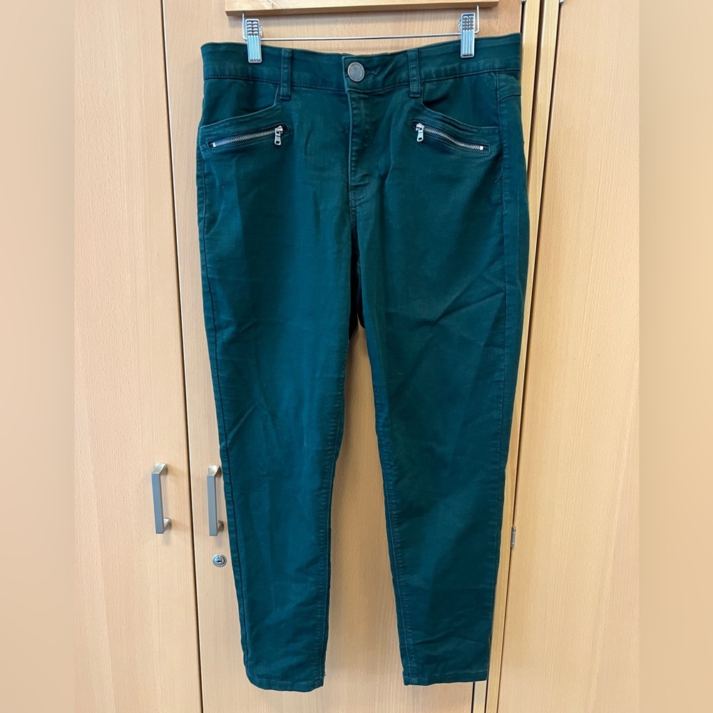Democracy Forest Green Slimming Jeans, Size 12